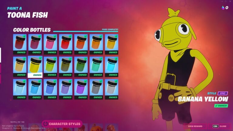 Fortnite Toona Fish: Where to find Banana Yellow color bottles