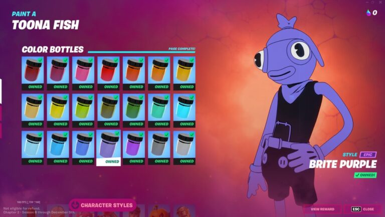 Fortnite Toona Fish: Where to find Brite Purple color bottles