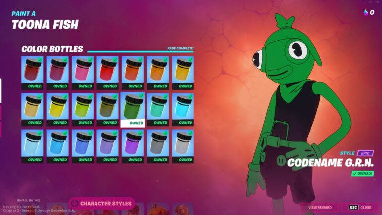 Fortnite Toona Fish: Where to find Codename G.R.N. color bottles