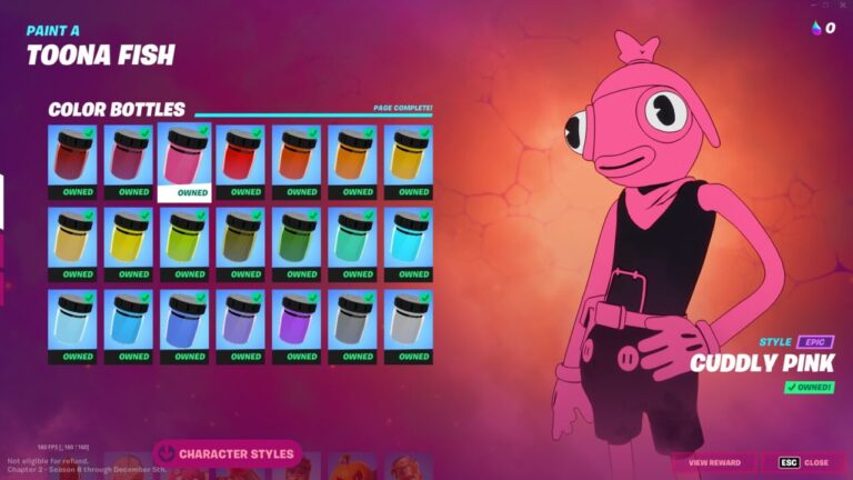Fortnite Toona Fish: Where to find Cuddly Pink color bottles