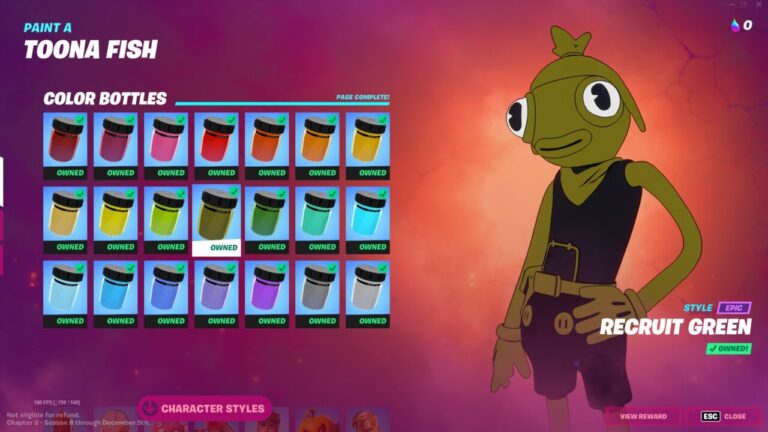 Fortnite Toona Fish: Where to find Recruit Green color bottles
