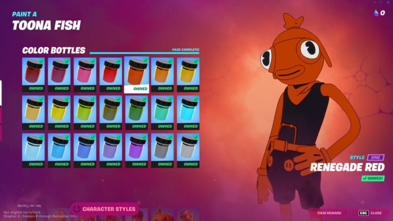 Fortnite Toona Fish: Where to find Renegade Red color bottles
