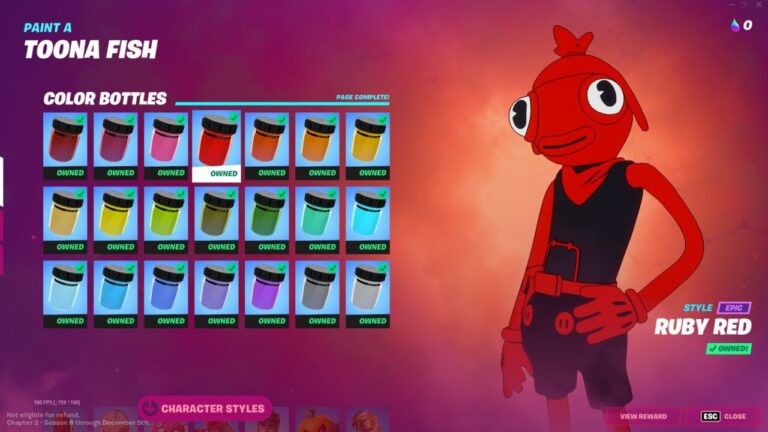 Fortnite Toona Fish: Where to find Ruby Red color bottles