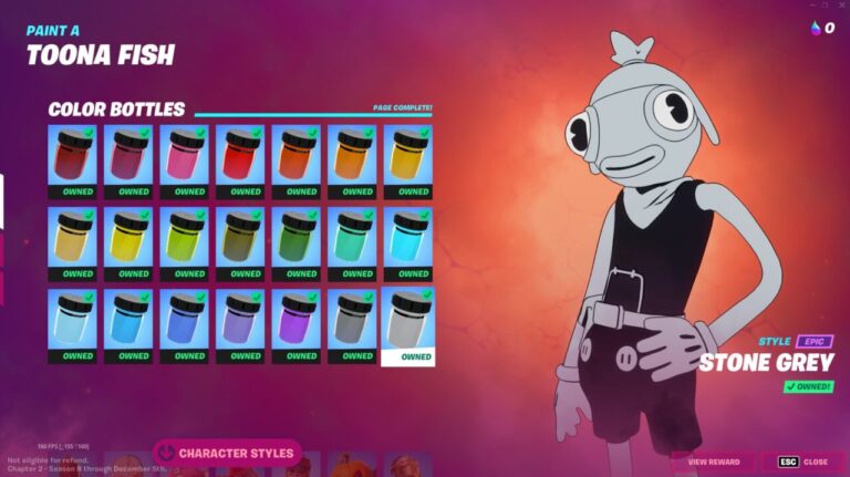 Fortnite Toona Fish: Where to find Stone Grey color bottles