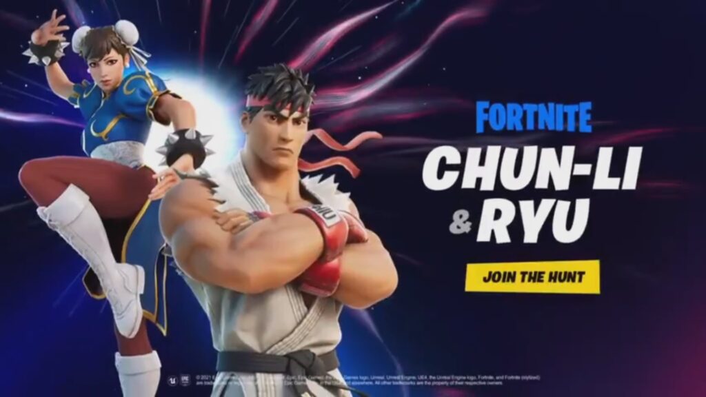 Fortnite X Street Fighter Ryu Chun-Li Key Art Promo