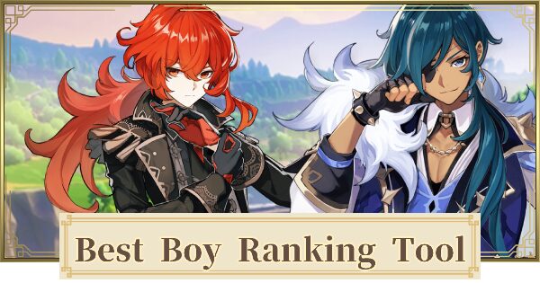Our top 7 characters from the Genshin best boy ranking tool