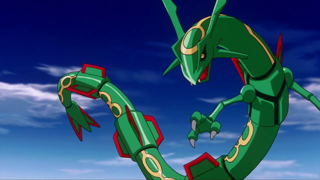 Rayquaza as shown in the Pokemon anime