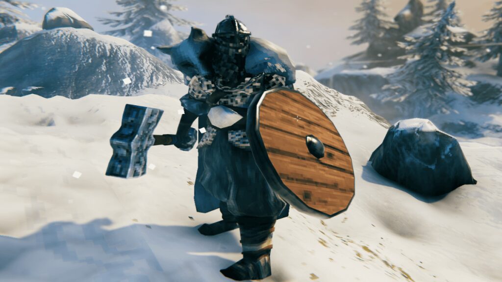 Valheim Wolf Armour Shield Snow