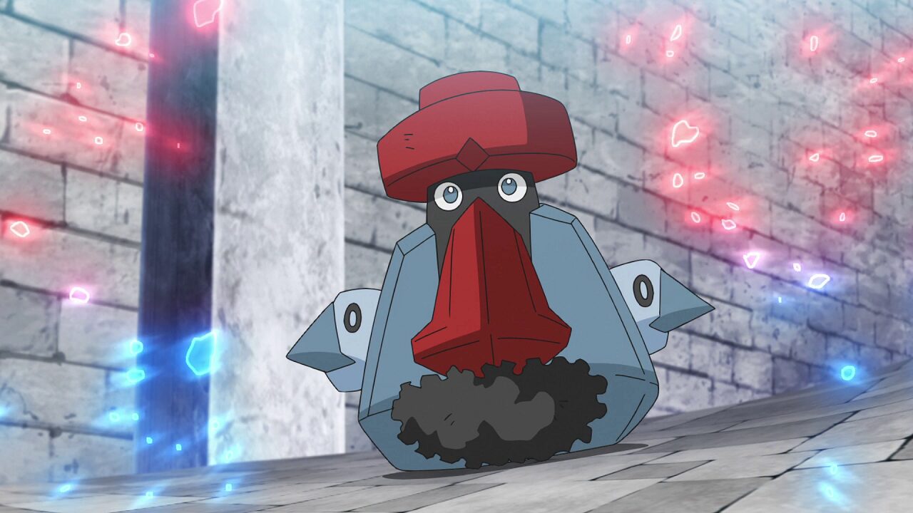 Probopass shown in a battle in the pokemon anime