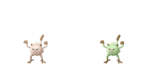 Comparison between shiny and normal Mankey