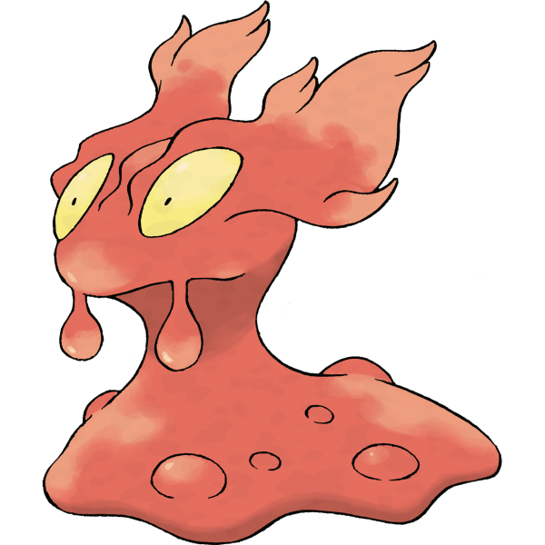The Pokemon Slugma as a simple cutout image