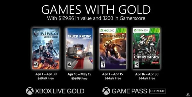 Xbox Games With Gold April 2021 announced