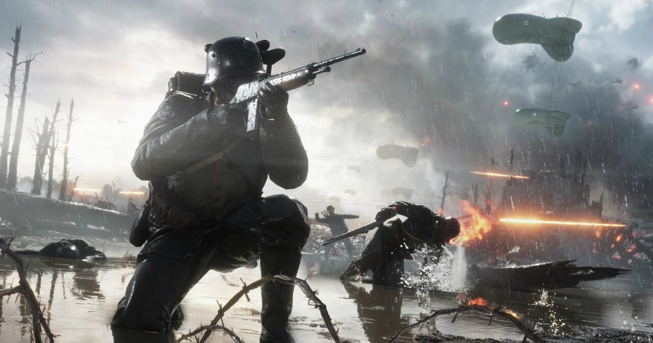 Battlefield man shooting in trenches promo