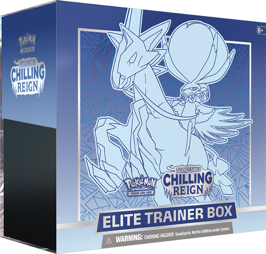 Pokemon Trading Card Game Sword and Shield Chilling Reign Ice Rider Calyrex Elite Trainer Box