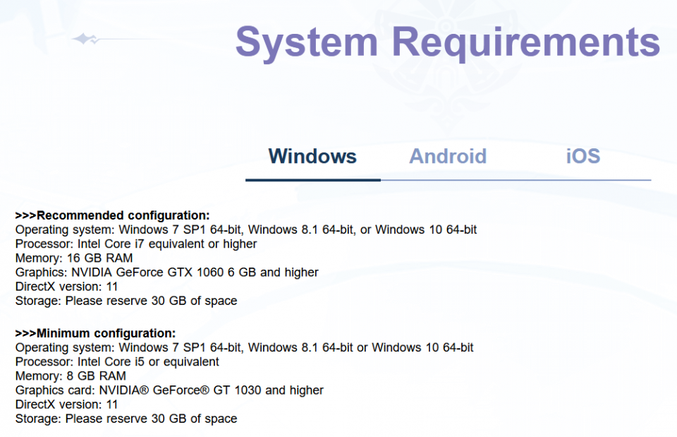 genshin impact android system requirements