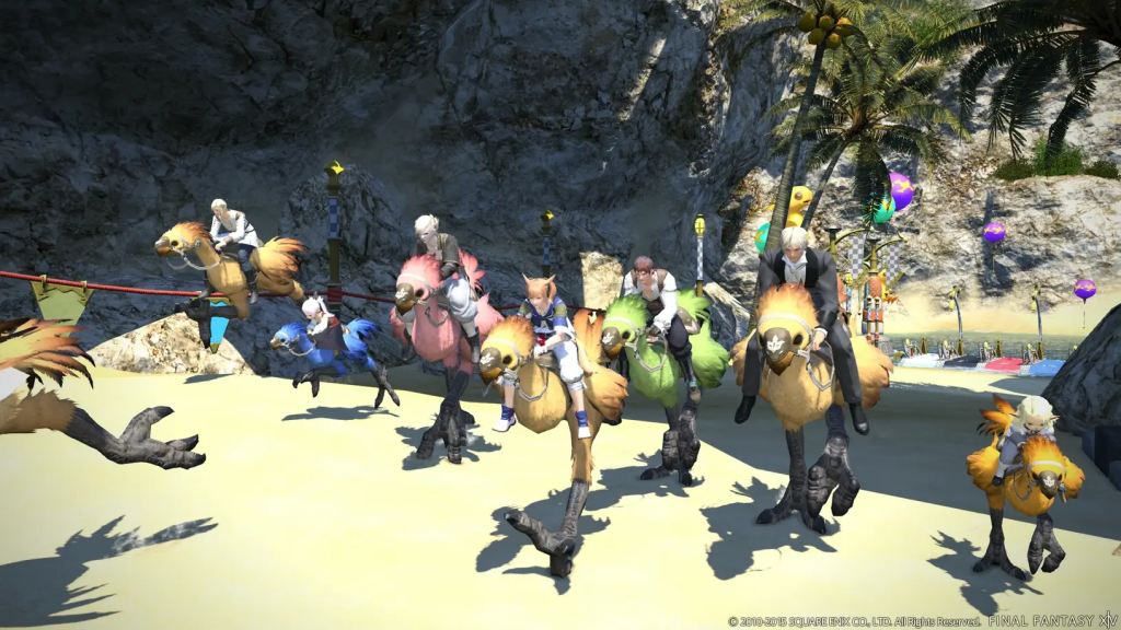 Chocobo races that you can participate in Final Fantasy XIV. 
