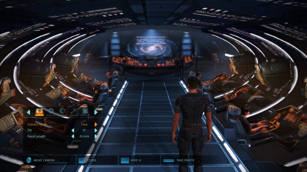 The Photo Mode Menu in Mass Effect LE