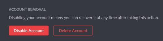 Deleting your Discord account step 2