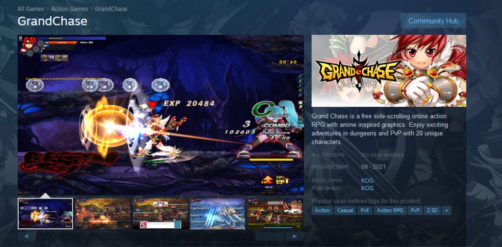 Grand Chase page on steam