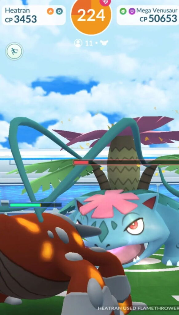 Mega Venusaur in a Pokemon Go Raid Battle