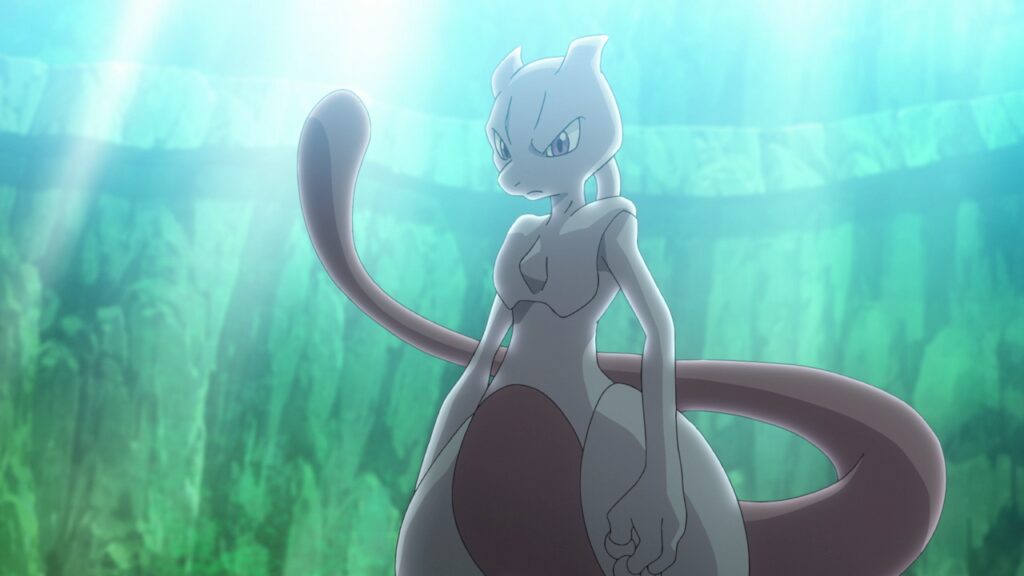 Mewtwo in the Pokemon Anime, featuring in Pokemon Go fest 2021 day two