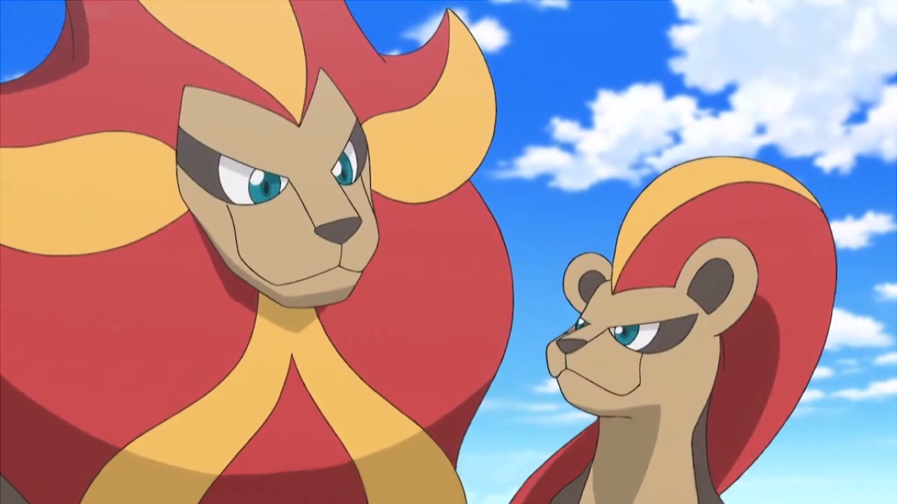 The male and female versions of Pyroar in the Pokemon anime, used in Pokemon Go how to find Gender