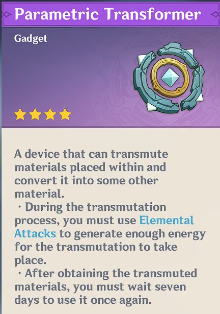 inazuma release parametric transformer