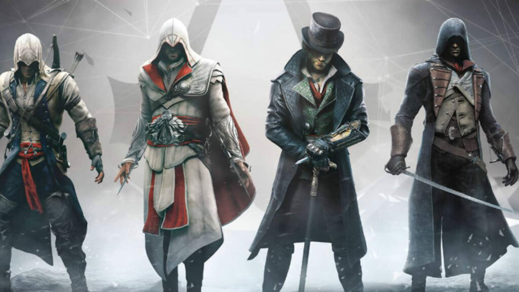 Four protagonists from the early period of Assassin's Creed. 