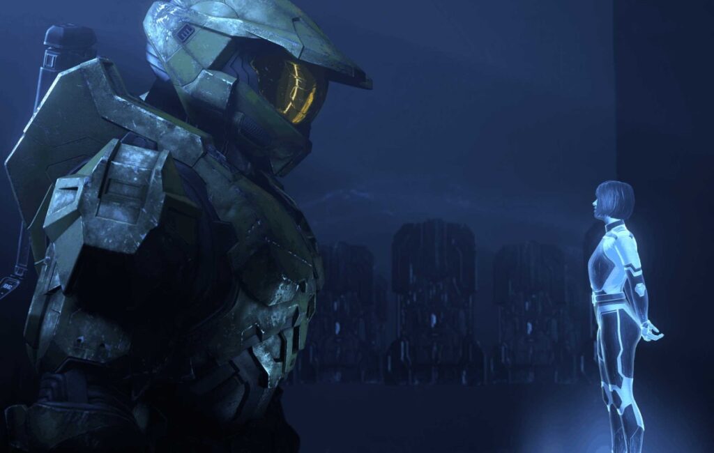 Halo infinite chief with cortana used in Halo infinite campaign stress piece
