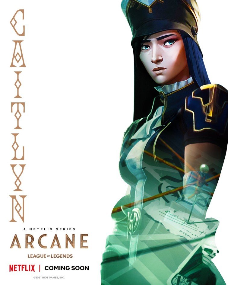 Caitlyn character poster used in League of Legends Arcane piece