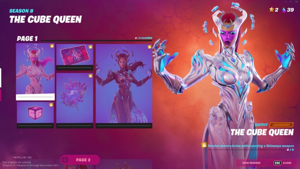 Fortnite The Cube Queen Rewards Page 1