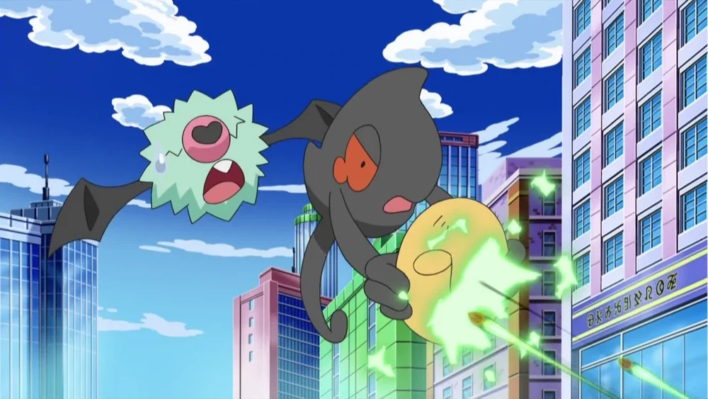 James' Yamask using its mask as a shield in the Pokemon anime - both Pokemon feature in Pokemon Go Creepy companions