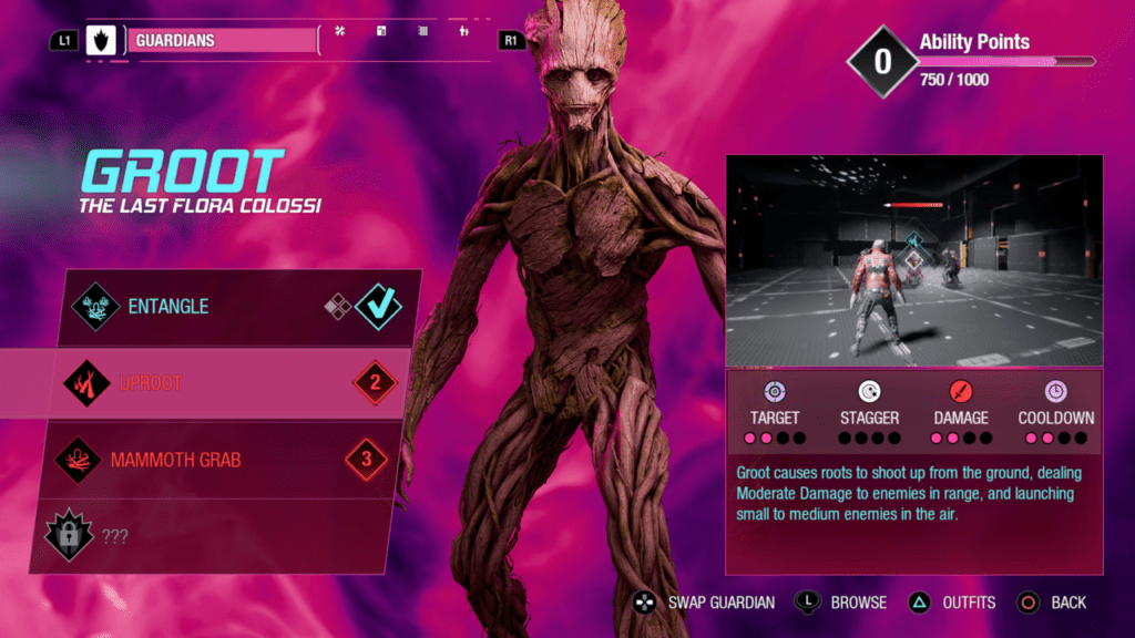 Guardians of the Galaxy: Groot abilities