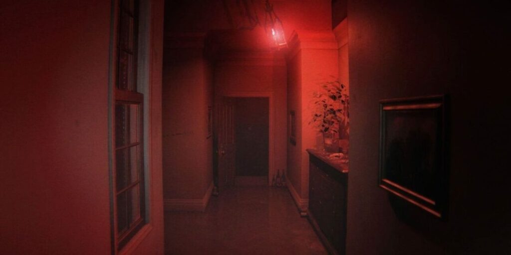 Red hallway from P.T