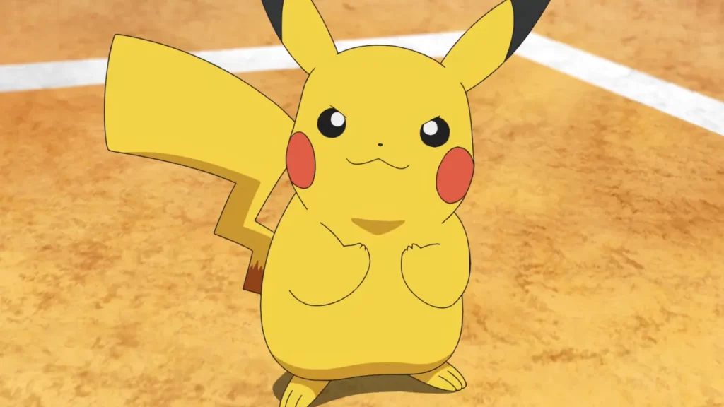 confident Pikachu in the pokemon anime
