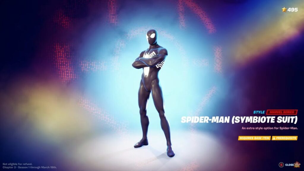 Fortnite Chapter 3 Battle Pass Spider Man Symbiote Suit