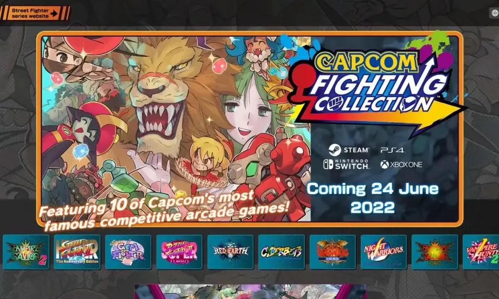 Capcom Fighting Collection Website