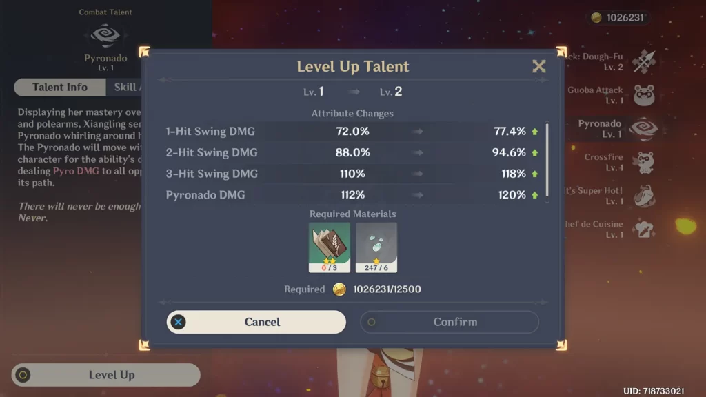 Low level talents in Genshin Impact