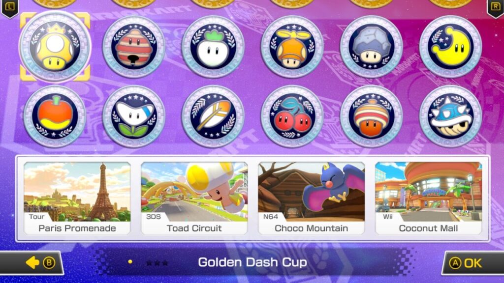 Mario Kart 8 Deluxe Booster Golden Dash Cup