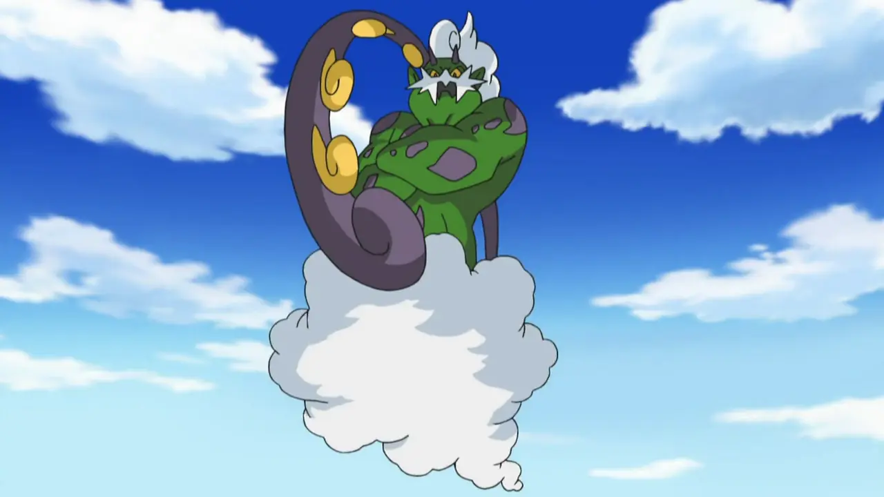 Tornadus, a Tornado themed Pokemon, seen in the Pokemon anime