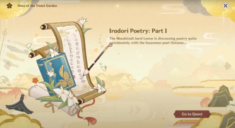 Genshin Impact: Irodori Poetry Part 1 Guide