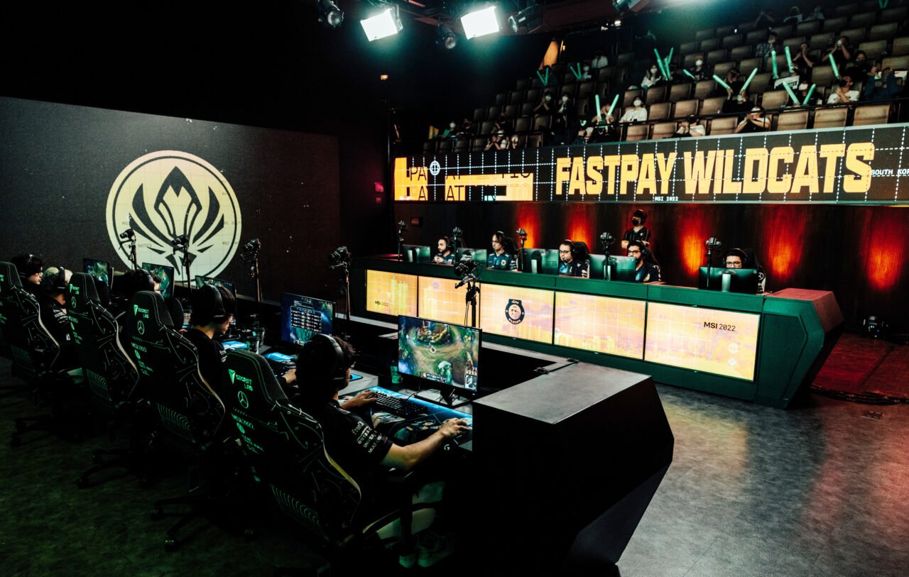 RED Canids and fastPay Wildcats On Stage At MSI 2022 In Busan, South Korea.