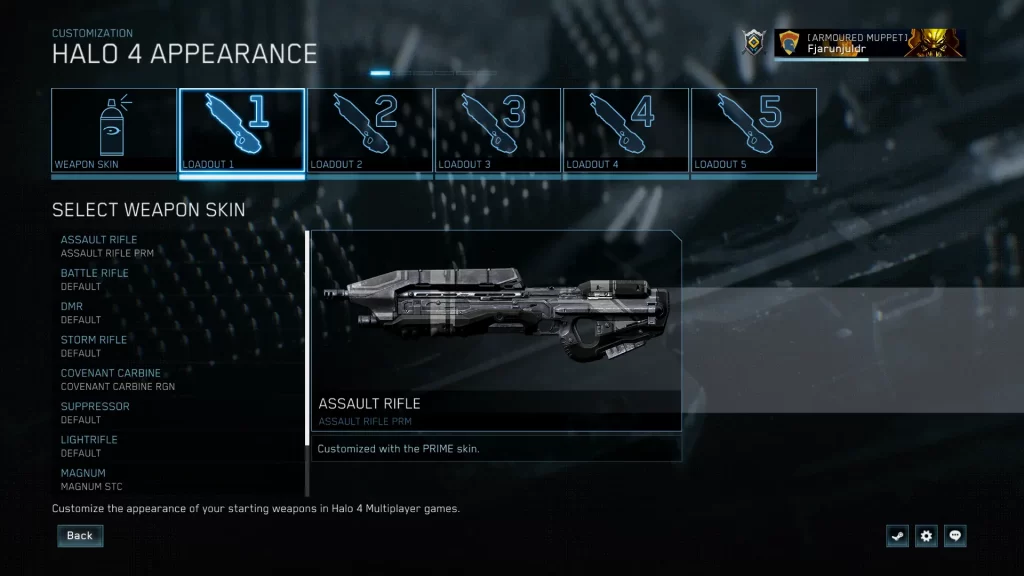 Create and change loadouts in Halo 4 MCC