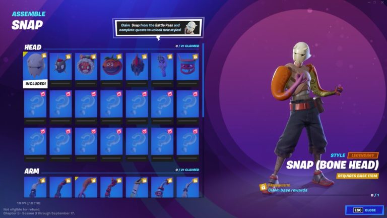 Fortnite Assemble Snap guide: How to unlock new Head, Arm, Legs, and Torso parts