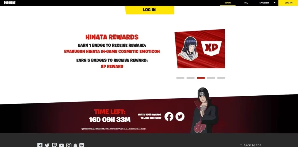 Fortnite Naruto The Nindo Hinata Rewards