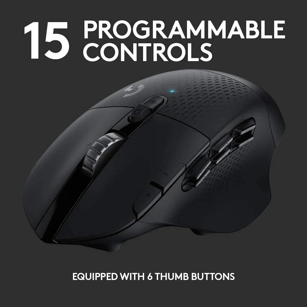 Logitech G604 mouse additional buttons layout