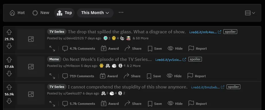 Top 3 posts this month on the halo subreddit