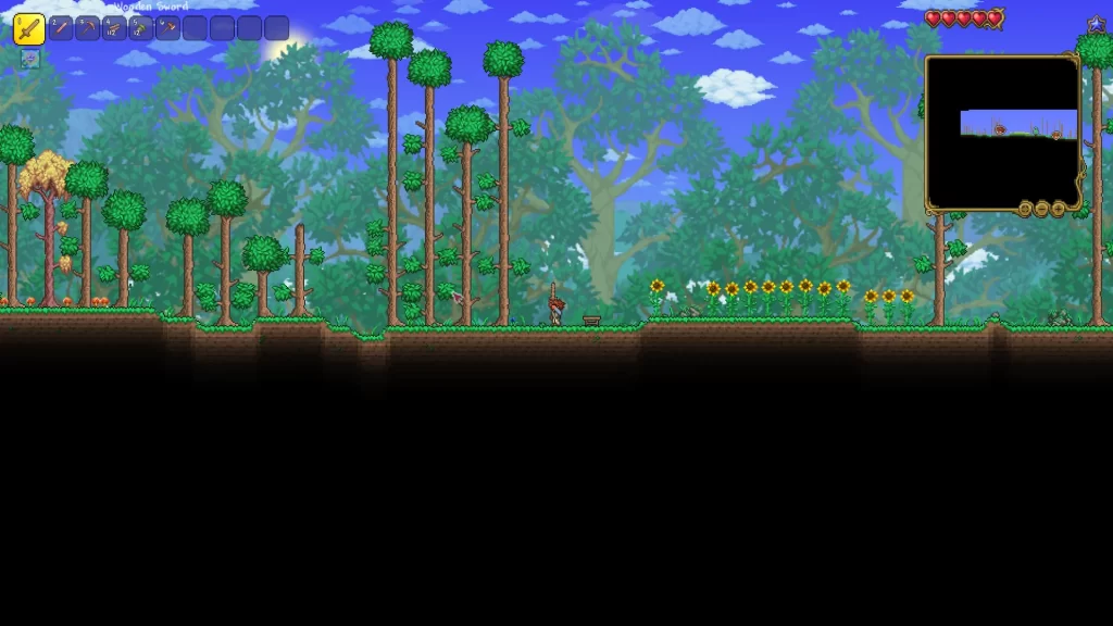 Upgrading to a less bad sword in Terraria