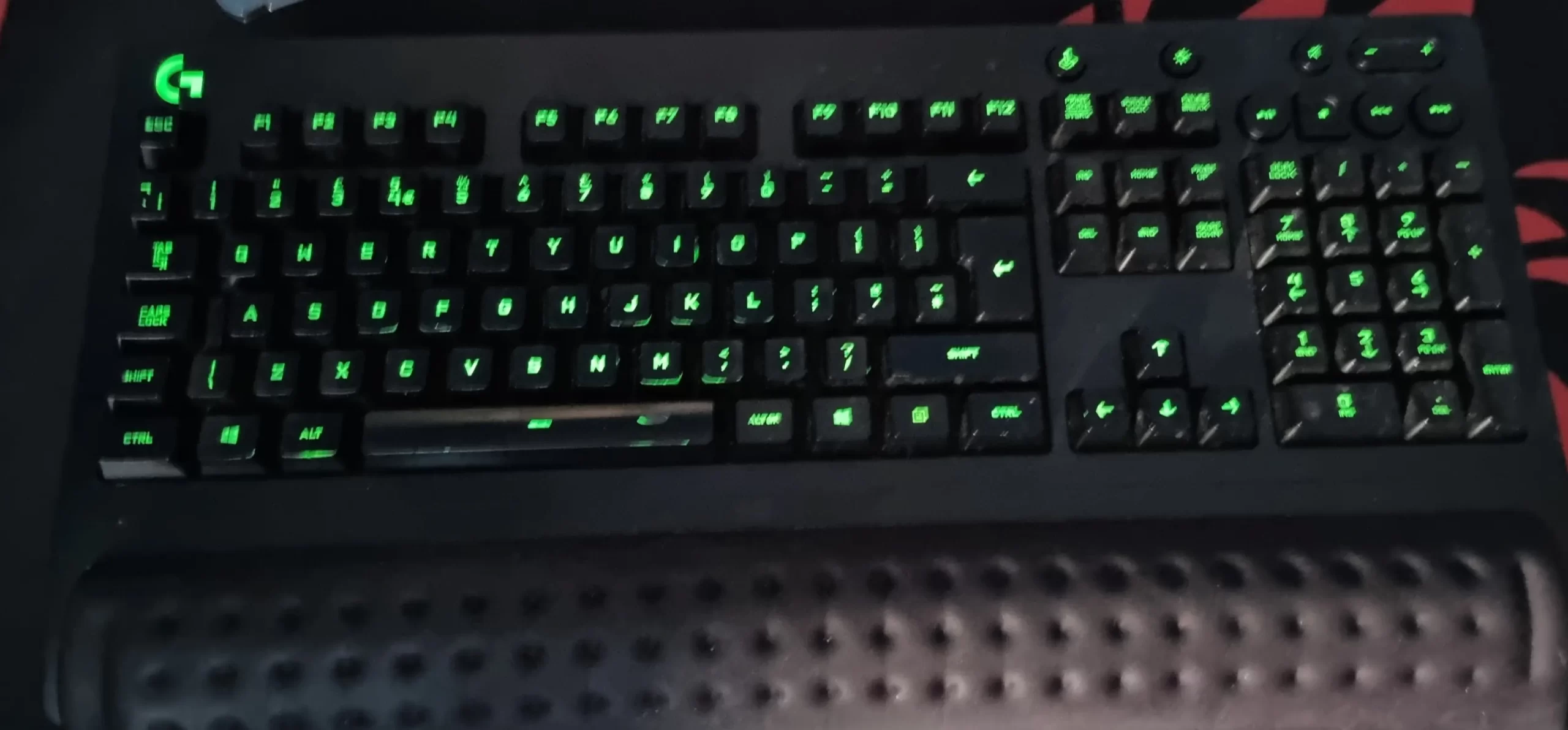 a two and a half year old Logitech G 213 prodigy gaming keyboard