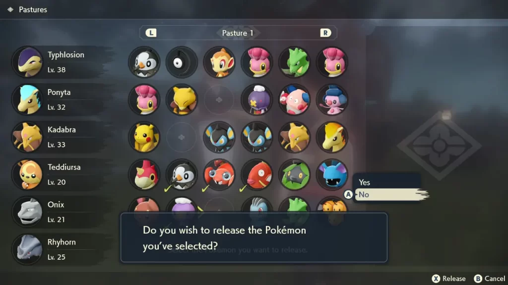 multi select pokemon release legends arceus